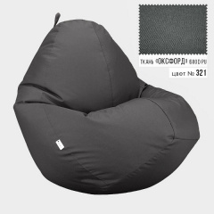Безкаркасне крісло мішок груша Овал Coolki XL 85x105 Сірий (Оксфорд 600D PU) Енергодар