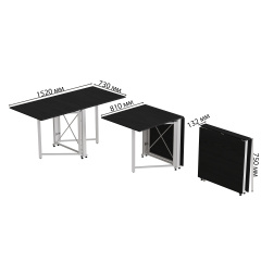 Стол-книжка трансформер Орион 2 Ferrum-decor 750x1520x730 Белый металл ДСП Сосна Кембра 16 мм (ORI210) Володарськ-Волинський