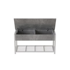 Банкетка із ящиком Ferrum-decor Дрейк 1 550x1000x400 метал Білий ДСП Бетон 16 мм (DRE0014) Ровно