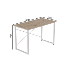 Комп'ютерний стіл Ferrum-decor Дейв 75x120x60 білий ДСП Дуб Сан-Маріно 32мм Київ