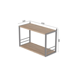 Книжкова полиця універсальна Ferrum-decor Стім 1 38x63x26 сірий ДСП Дуб Сан-Маріно 16мм (XK00032) Запорожье