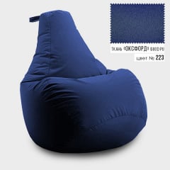 Безкаркасне крісло мішок груша Coolki XXXL 100x140 Темно-Синій (Оксфорд 600D PU) Самбір