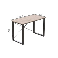 Письмовий стіл Ferrum-decor Драйв 750x1400x600 Чорний метал ДСП Дуб Сан-Маріно 16 мм (DRA044) Краматорськ
