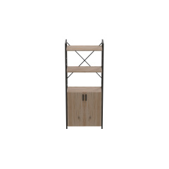Етажерка 3/60 Ferrum-decor Серії Конект з тумбою 144x60x28 Чорний ДСП Дуб Сан-Маріно (FD1022) Кам'янець-Подільський