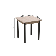 Стіл кухонний Ferrum-decor Агата 75x70x70 Чорний ДСП Дуб Сан-Маріно 16мм (AGA0009) Надворная