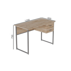 Комп'ютерний стіл Ferrum-decor Дакота 75x120x60 сірий ДСП Дуб Сан-Маріно 16мм Запоріжжя