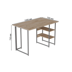 Комп'ютерний стіл Ferrum-decor Кевін 75x100x70 сірий ДСП Дуб Сан-Маріно 16мм Буча