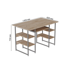 Комп'ютерний стіл Ferrum-decor Тім 75x140x60 сірий ДСП Дуб Сан-Маріно 32мм Дніпро