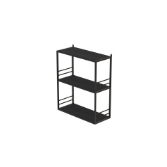 Книжкова полиця універсальна Ferrum-decor Стим 2 74x63x26 чорний ДСП Сосна Кембра 16мм (XK00042) Полтава