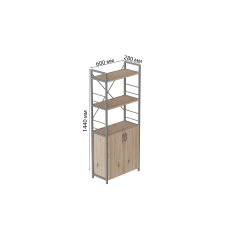Етажерка 3/60 Ferrum-decor Серії Конект із тумбою 144x60x28 Сірий ДСП Дуб Сан-Маріно (FD1036) Енергодар