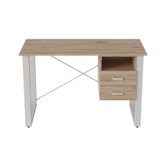 Письмовий стіл із ящиками Ferrum-decor Оскар 750x1200x700 метал Білий ДСП Дуб Сан-Маріно 16 мм (OSK0051) Ладан
