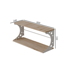 Полиця настінна Ferrum-decor Букін 330x600x240 метал Білий ДСП Дуб Сан-Маріно 16 мм (BUK0030) Виноградов