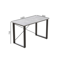 Письмовий стіл Ferrum-decor Драйв 750x1000x600 Чорний метал ДСП Бетон 32 мм (DRA133) Жмеринка