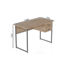 Комп'ютерний стіл Ferrum-decor Дакота 75x140x70 сірий ДСП Дуб Сан-Маріно 16мм Ірпінь
