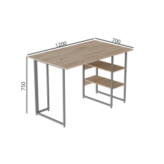 Комп'ютерний стіл Ferrum-decor Кевін 75x120x70 сірий ДСП Дуб Сан-Маріно 32мм Ірпінь