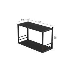 Книжкова полиця універсальна Ferrum-decor Стим 1 38x63x26 чорний ДСП Сосна Кембра 16мм (XK00024) Херсон