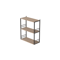 Книжкова полиця універсальна Ferrum-decor Стім 2 74x63x26 чорний ДСП Дуб Сан-Маріно 16мм (XK00038) Херсон