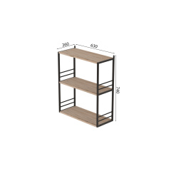Книжкова полиця універсальна Ferrum-decor Стім 2 74x63x26 чорний ДСП Дуб Сан-Маріно 16мм (XK00038) Херсон