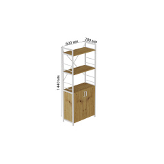 Етажерка 3/60 Ferrum-decor Серії Конект із тумбою 144x60x28 Сірий ДСП Дуб Артізан (FD1040) Київ