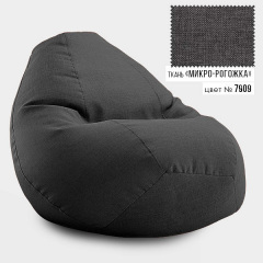 Безкаркасне крісло мішок груша Овал Coolki Рогожка XXXL 140x100 темно-сірий Балаклея
