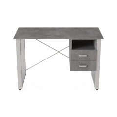 Письмовий стіл із ящиками Ferrum-decor Оскар 750x1400x600 метал Білий ДСП Бетон 16 мм (OSK0035) Фастів