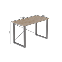 Письмовий стіл Ferrum-decor Драйв 750x1400x600 Сірий метал ДСП Дуб Сан-Маріно 32 мм (DRA177) Долина