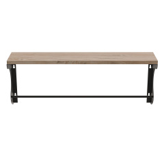 Полиця настінна Ferrum-decor Юзібі 270x500x150 метал Чорний ДСП Дуб Сан-Маріно 16 мм (UZI0002) Обухів