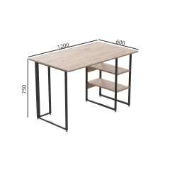 Комп'ютерний стіл Ferrum-decor Кевін 75x120x60 чорний ДСП Дуб Сан-Маріно 16мм Одеса