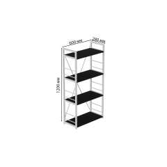 Етажерка 4/60 Ferrum-decor Серії Конект із тумбою 179x60x28 Білий ДСП Сосна Кембра (FD1072) Хмельницький