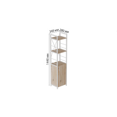 Етажерка 3/34 Ferrum-decor Серії Конект із тумбою 144x34x28 Білий ДСП Дуб Сан-Маріно (FD1008) Ужгород