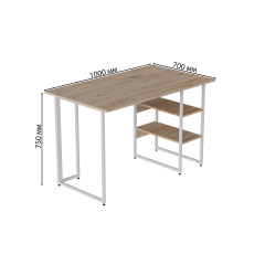 Комп'ютерний стіл Ferrum-decor Кевін 75x100x70 білий ДСП Дуб Сан-Маріно 16мм Суми