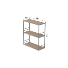 Книжкова полиця універсальна Ferrum-decor Стім 2 74x63x26 сірий ДСП Дуб Сан-Маріно 16мм (XK00050) Дніпро