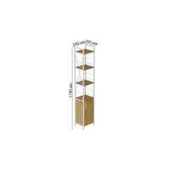 Етажерка 4/34 Ferrum-decor Серії Конект із тумбою 179x34x28 Білий ДСП Дуб Артізан (FD1054) Южноукраїнськ