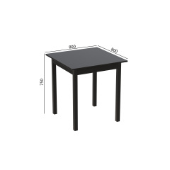 Стіл кухонний Ferrum-decor Дієго 75x80x80 Чорний ДСП Сосна Кембра 16мм (DIE0003) Бердянськ