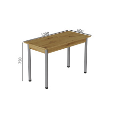 Стіл кухонний Ferrum-decor Беніта 75x120x80 Сірий ДСП Дуб Артізан 16мм (BEN0062) Херсон