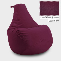 Безкаркасне крісло мішок груша Coolki XXL 90x130 Бордовий (Оксфорд 600D PU) Березне
