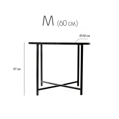 Журнальний стіл Adore Décor Модерн M Круглий 60х60х47 Чорний/Дуб Гуляйполе