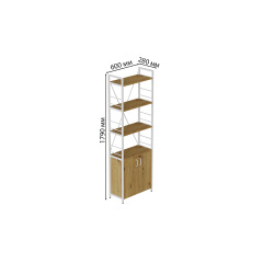 Етажерка 3/60 Ferrum-decor Серії Конект із тумбою 144x60x28 Білий ДСП Дуб Артізан (FD1033) Херсон