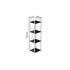 Етажерка 4/34 Ferrum-decor Серії Конект із тумбою 179x34x28 Білий ДСП Сосна Кембра (FD1051) Черкаси