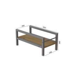 Підставка для системного блоку Ferrum-decor Нікі 21x24x45 Сірий ДСП Дуб Артізан 16мм (NIK0020) Харьков
