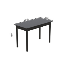 Стіл кухонний Ferrum-decor Беніта 75x120x80 Чорний ДСП Сосна Кембра 16мм (BEN0017) Обухів