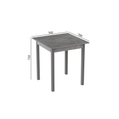 Стіл кухонний Ferrum-decor Дієго 75x70x70 Сірий ДСП Бетон 16мм (DIE0056) Кропива