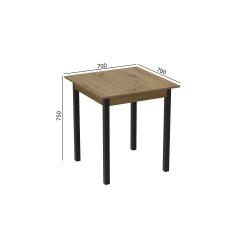 Стіл кухонний Ferrum-decor Дієго 75x70x70 Чорний ДСП Дуб Артізан 16мм (DIE0013) Кропивницкий