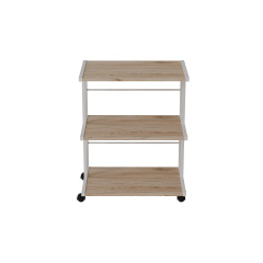 Етажерка на коліщатках Ferrum-decor Каміло 75x40x60 метал Білий ДСП Дуб Сан-Маріно 16мм (KAM0009) Ивано-Франковск