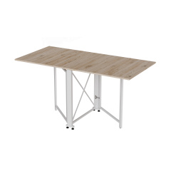 Стол-книжка трансформер Орион 2 Ferrum-decor 750x1520x730 Белый металл ДСП Дуб Сан-Марино 16 мм (ORI209) Львів