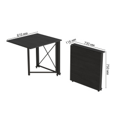 Стол-книжка трансформер Орион 1 Ferrum-decor 750x810x730 Черный металл ДСП Сосна Кембра 16 мм (ORI103) Нововолынск