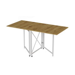 Стол-книжка трансформер Орион 2 Ferrum-decor 750x1520x730 Белый металл ДСП Дуб Артизан 16 мм (ORI213) Бердичів