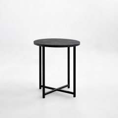 Журнальний стіл Adore Décor Модерн S Круглий 40х40х43 см Чорний/Вугільний камінь Костополь