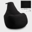 Безкаркасне крісло мішок груша Coolki XXL 90x130 Чорний (Оксфорд 600D PU) Київ