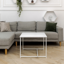 Журнальний стіл Adore Décor Квадро M Квадратний 60х60х47 см Білий